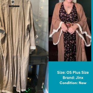 OS Jinx The Label Pixie Duster Kimono Robe Tan - Excellent Condition!